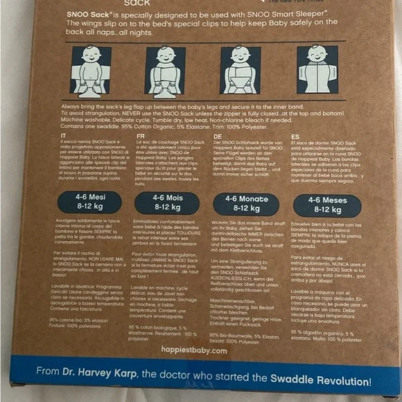 Happiest Baby Snoo Sack - White with Black Dots - Picture 2 of 2